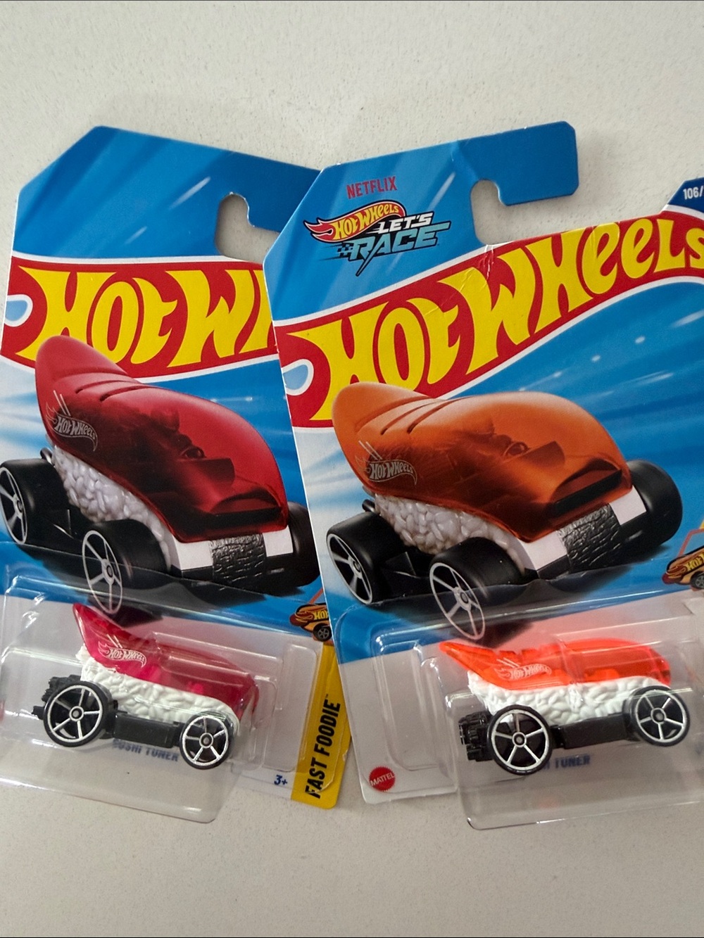 Mattel Hot Wheels Sushi Tuner Toy Car - Red and Orange, NEW